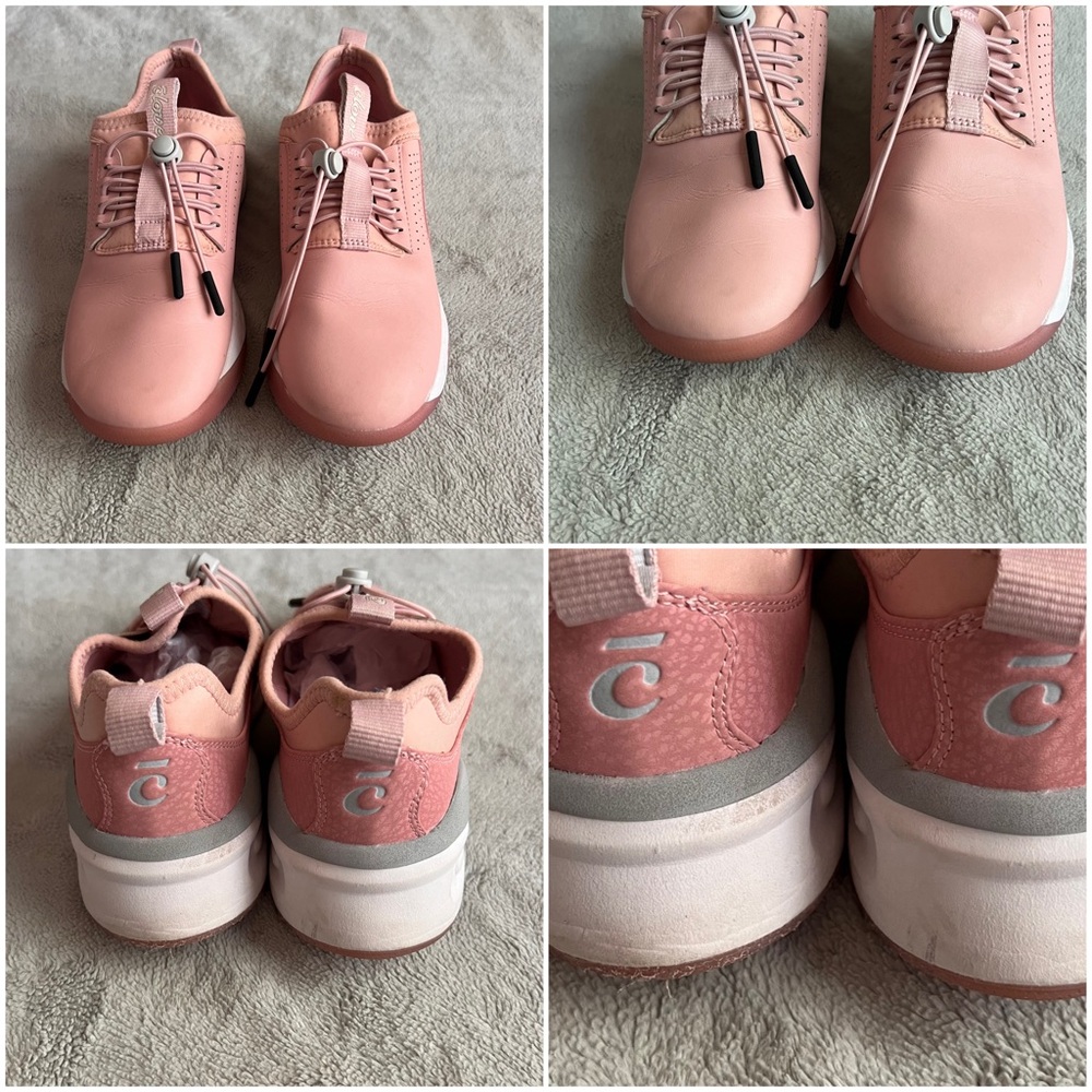 Clove Classic Nursing Clarino Vegan Leather Elastic Cushion Sneaker Shoe Pink Up - Picture 4 of 17